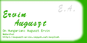 ervin auguszt business card